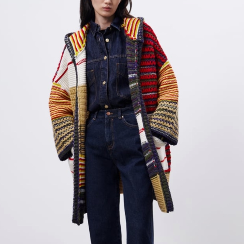 Zara knit cardigan coat
